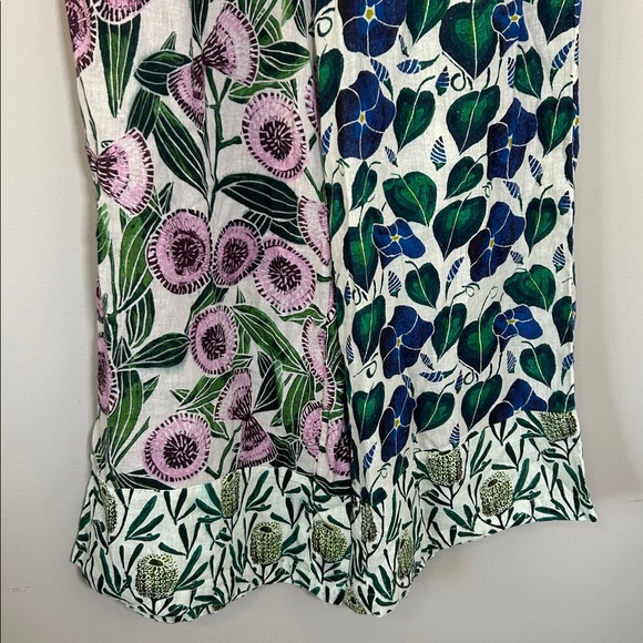 🌴Anthropologie Floral Wide-Leg Pants in Blue, Green, Pink - Picture 7 of 16